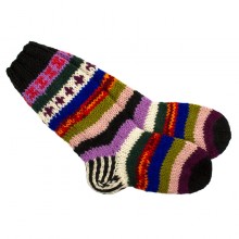 Шкарпетки теплі Тапа Kathmandu 100% вовна яка M Різнокольорові візерунки (27257)