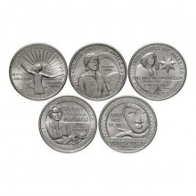 Набір монет Collection США 25 центів 2022 жінки Америки 5 шт 20.2 мм Сріблястий (hub_iz4kiy)