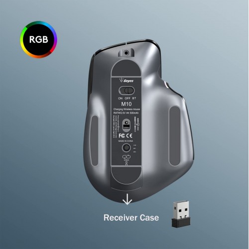 Миша бездротова ігрова безшумна з акумулятором та підсвічуванням Gamous M10 Black 2,4G+Bluetooth в інтернет супермаркеті PbayMarket!