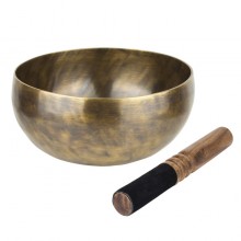 Тибетська співоча чаша Singing bowl Ручна холодна ковка 21,2/21,2/11,4 см Бронзовий (27406)